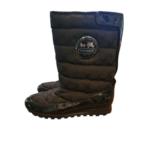 Coach Jordy Black Quilted Winter Boots - Picture 1 of 15